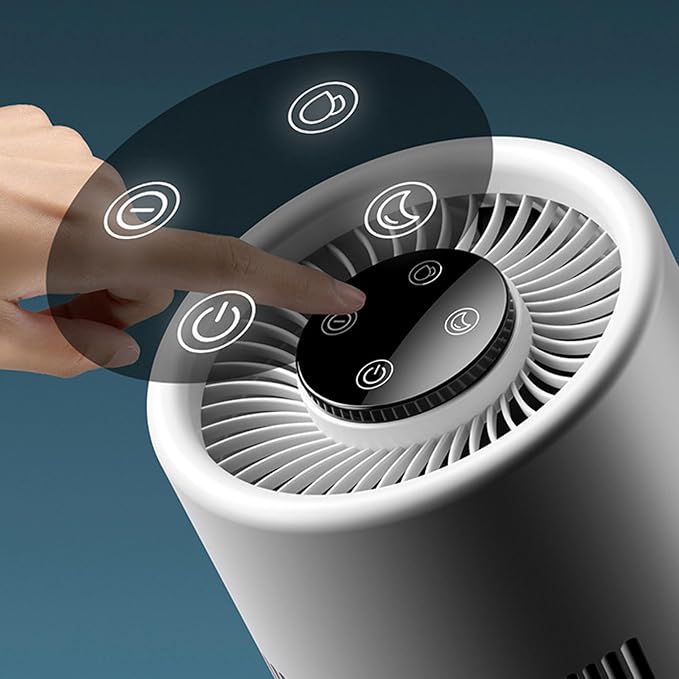 Air Purifier and Humidifier, 2 in 1 5W 4L Water Tank Quiet Evaporative Humidifier and Air Purifier Combo for Office Bedroom