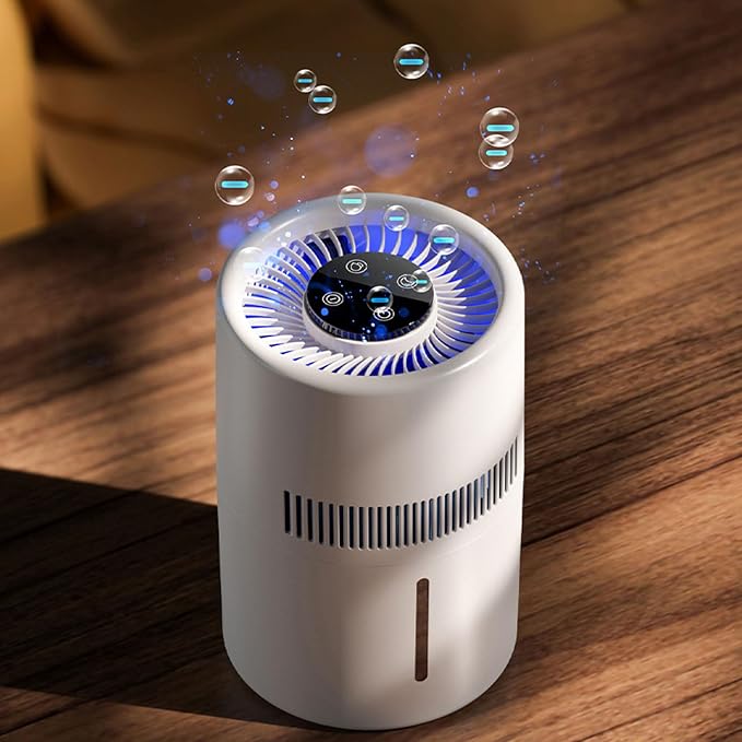 Air Purifier and Humidifier, 2 in 1 5W 4L Water Tank Quiet Evaporative Humidifier and Air Purifier Combo for Office Bedroom