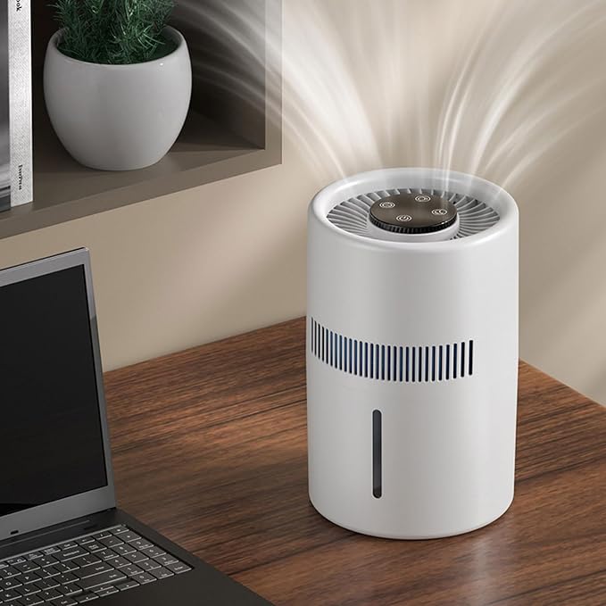 Air Purifier and Humidifier, 2 in 1 5W 4L Water Tank Quiet Evaporative Humidifier and Air Purifier Combo for Office Bedroom