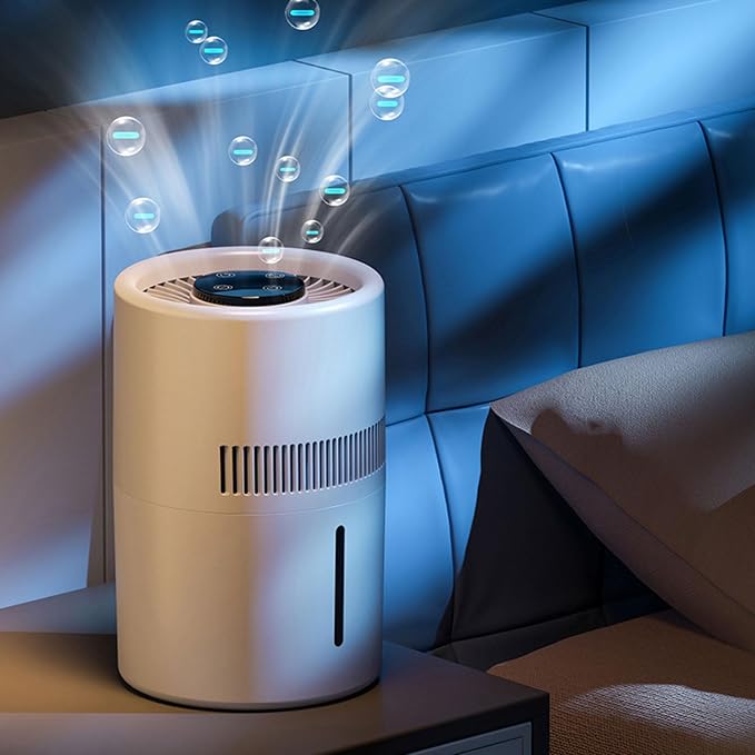 Air Purifier and Humidifier, 2 in 1 5W 4L Water Tank Quiet Evaporative Humidifier and Air Purifier Combo for Office Bedroom