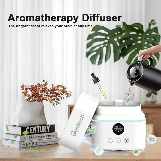 Air Purifier and Humidifier Combo for Bedroom Up to 200Ft2,H13 True HEPA Filter Desk Air Purifiers with Smart WiFi,500ML
