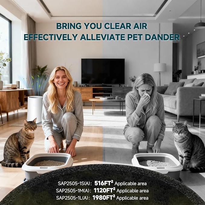 Air Purifier Durable H13 HEPA Filtration Air purifiers with 360°Air Intake,Suitable for Pet Households, Offices, Dormitories