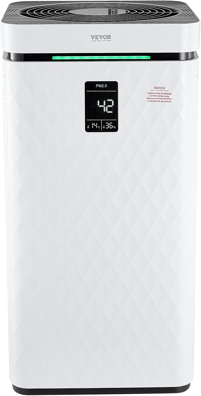Air Purifier for Bedroom Home, H13 HEPA Layer Filter 3139 ft2/h Smart Air Purifier with Speed Control & Child Lock Guard