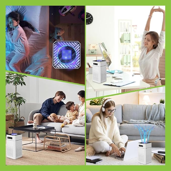 Air Purifier for Bedroom, Office & Home – Portable Air Cleaner with Multi-Layer Filter, Quiet Operation, USB Powered, Night