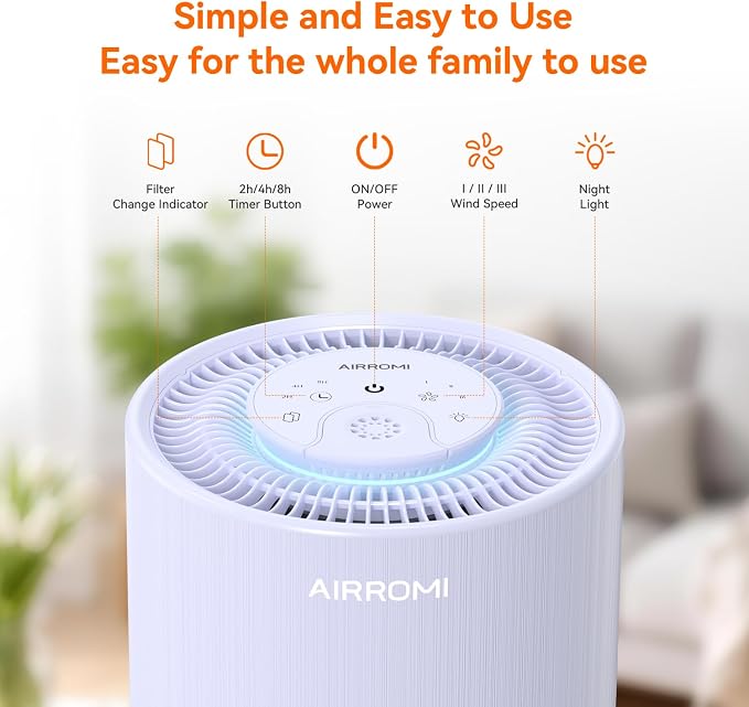 Air Purifier for Bedroom with A2001 Lavender Purple, alternate product view 3