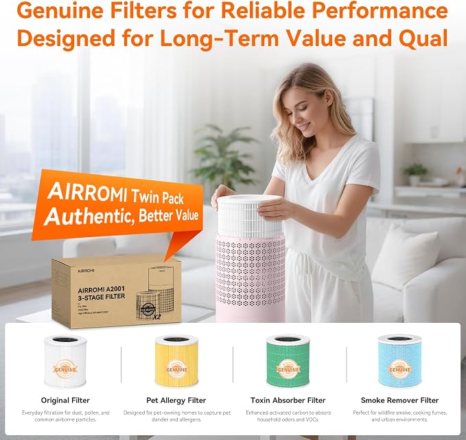 Air Purifier for Bedroom with HEPA 3-in-1 Filter, Pet Air Purifier for Home Cat Pee Smell, Covers Upto 990 Ft2, alternate