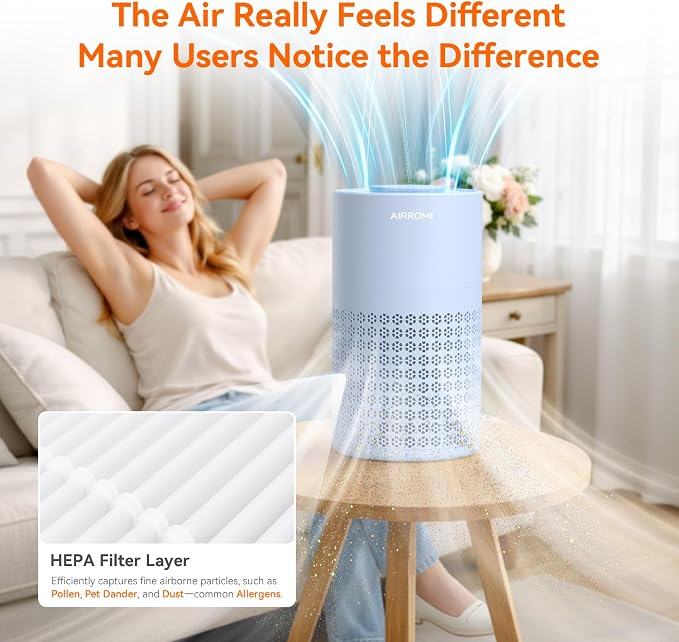 Air Purifier for Bedroom with HEPA 3-in-1 Filter, Pet Air Purifier for Home Cat Pee Smell, Covers Upto 990 Ft2, alternate
