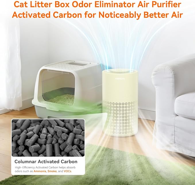 Air Purifier for Bedroom with HEPA Fet Filters, Pet Air Purifiers for Home Cat Pee Smell, Covers Up to 990Ft2, alternate