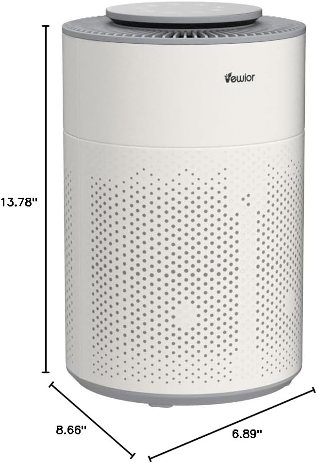 Air Purifier for Home 1800 Ft2 Coverage, PM2.5 Monitor & Air Quality Light, Large Bedroom with Essential Oil Diffuser, 15dB