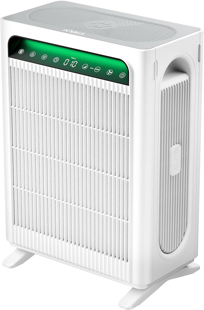 Air Purifier for Home Bedroom Large Room Up to 1,695 Ft2 in 1 Hr, HEPA Air Cleaner with Washable Pre-Filter, AQI Display, ECO