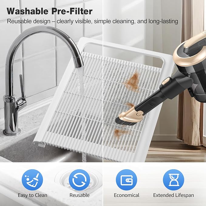 Air Purifier for Home Bedroom Large Room Up to 1,695 Ft2 in 1 Hr, HEPA Air Cleaner with Washable Pre-Filter, AQI Display, ECO