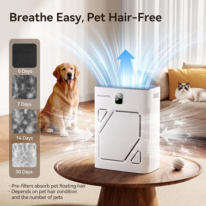 Air Purifier for Home Large Room 2600ft2, H13 HEPA Filter, Double Air Intake, PM2.5 Air Quality Display, Auto Mode, alternate