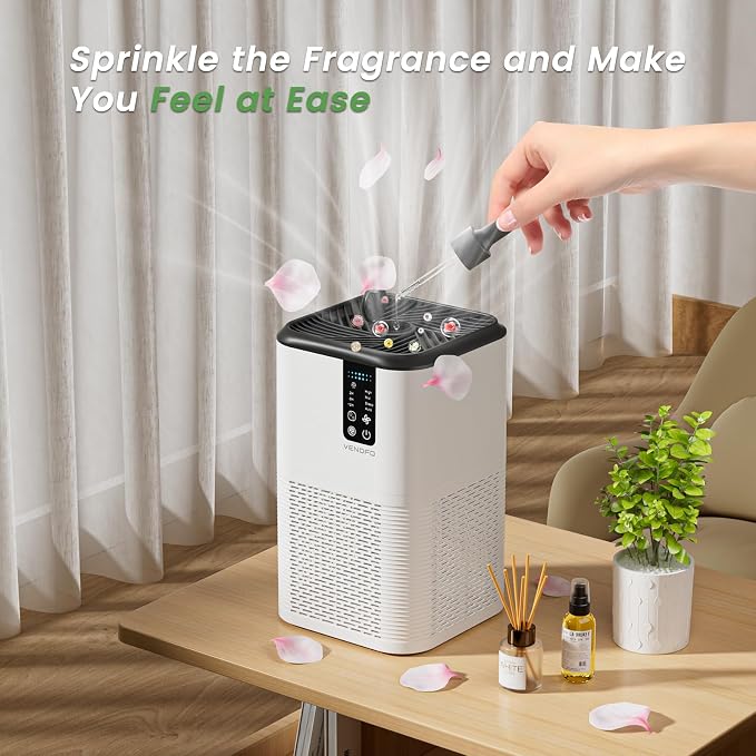 Air Purifier for Home Large Room Up to 1750ft2,3-in-1 Filter with Sleep Mode,Air Purifier with Aromatherapy Diffuser for
