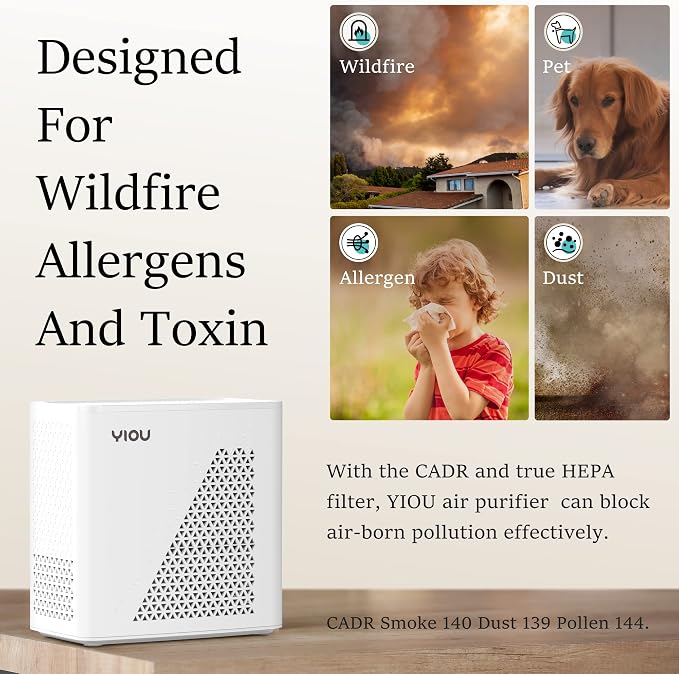 Air Purifier for Home Large Room up to 547 ft2, H13 True HEPA Air Filter 20dB Air Cleaner Odor Eliminator for Allergies Smoke