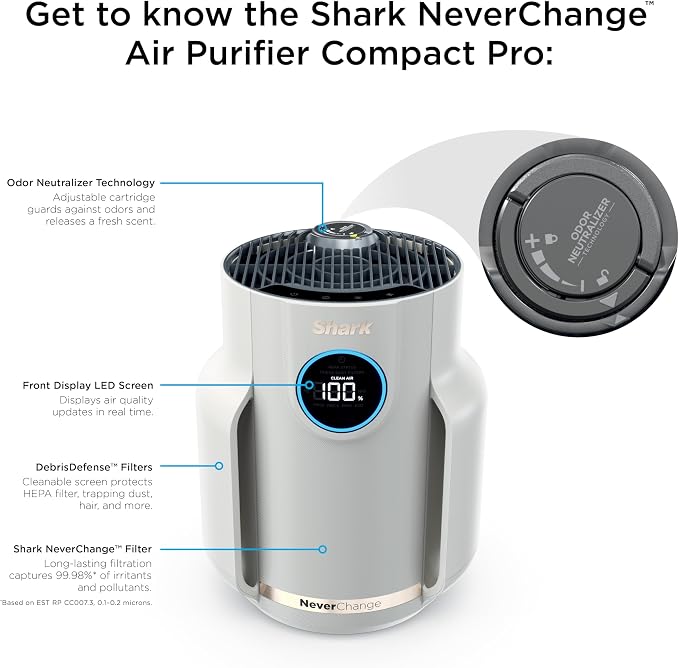 Air Purifier for Home, NeverChange Compact Pro, for Bedroom, Nursery, Home Office, Dorm, HEPA-Exceeding Filter, alternate