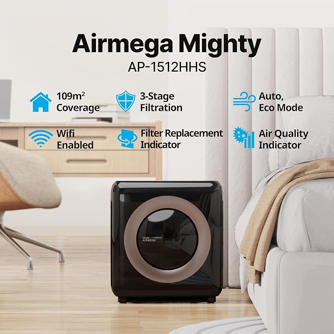 Air Purifier for Home Up to 1,575ft2, App-Enabled Smart Technology, Compatible with Amazon Alexa, HEPA Filter for Smoke