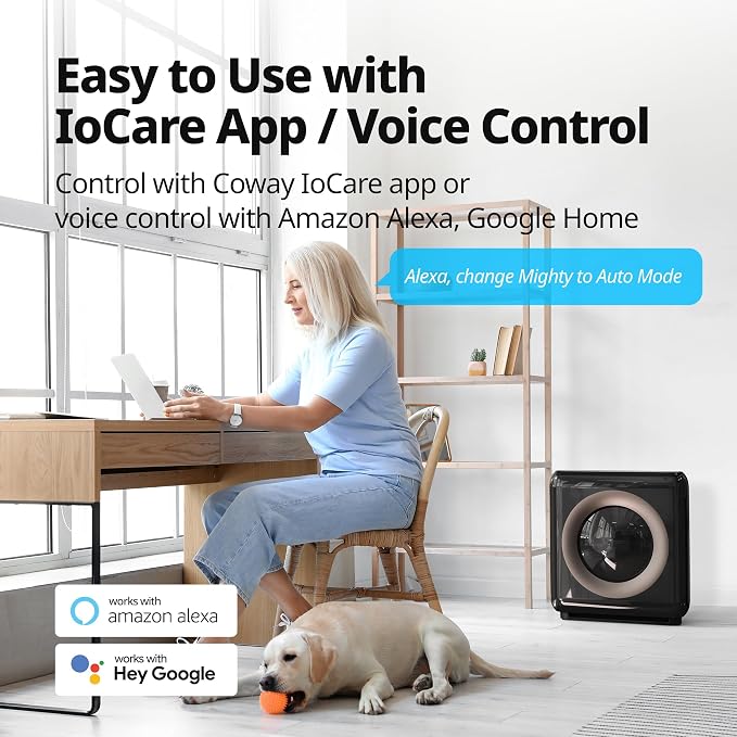 Air Purifier for Home Up to 1,575ft2, App-Enabled Smart Technology, Compatible with Amazon Alexa, HEPA Filter for Smoke