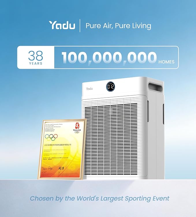 Air Purifier for Large Rooms up to 2,540 sq ft, Dual Intake, H13 True HEPA Filter, WiFi Control & Air Sensor, 20dB Quiet for