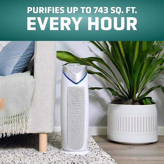Air Purifier with HEPA 13 Filter, Removes 99.97% of Pollutants, Covers 743 Sq. Foot Room in 1 Hour, UV-C Light Helps Reduce