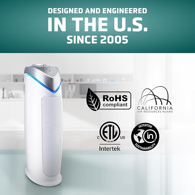 Air Purifier with HEPA 13 Filter, Removes 99.97% of Pollutants, Covers 743 Sq. Foot Room in 1 Hour, UV-C Light Helps Reduce