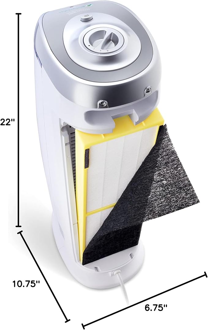 Air Purifier with HEPA 13 Filter, Removes 99.97% of Pollutants, Covers 743 Sq. Foot Room in 1 Hour, UV-C Light Helps Reduce