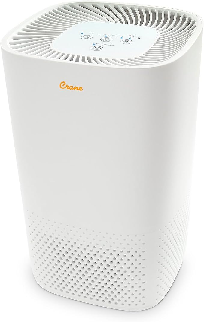 Air Purifier with True HEPA Filter, UV Light, 250 Sq Feet Coverage, Timer Function, Sleep Mode, Washable Particle Filter