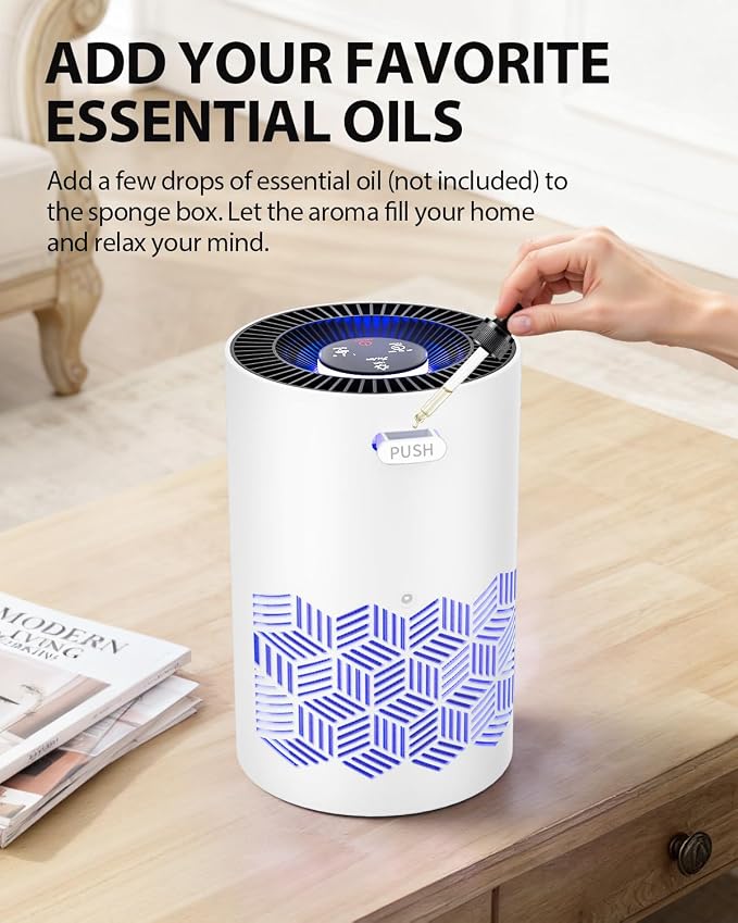 Air Purifiers for Bedroom, Air Purifier with Lights, HEPA Air Purifier Removes Dust Smoke Pollen Dander Smell, alternate