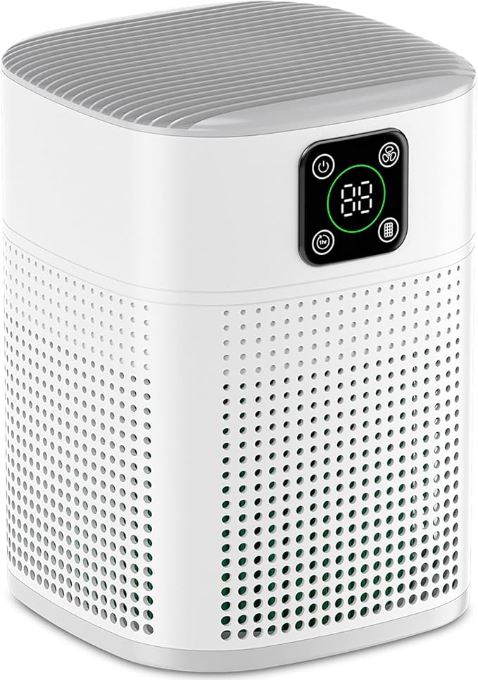Air Purifiers for Bedroom, H13 HEPA Air Purifier for Home Large Room 1095 sqft, Air purifiers with 360°Air Intake, 3 Fan