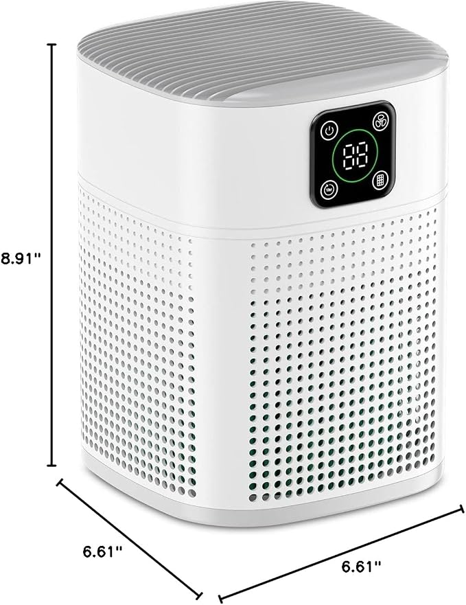 Air Purifiers for Bedroom, H13 HEPA Air Purifier for Home Large Room 1095 sqft, Air purifiers with 360°Air Intake, 3 Fan
