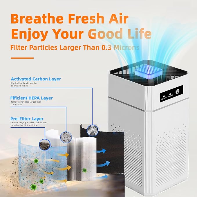Air Purifiers for Bedroom HEPA Air Purifier With Aromatherapy Function For Pet Smoke Pollen Dander Hair 20dB Air, alternate