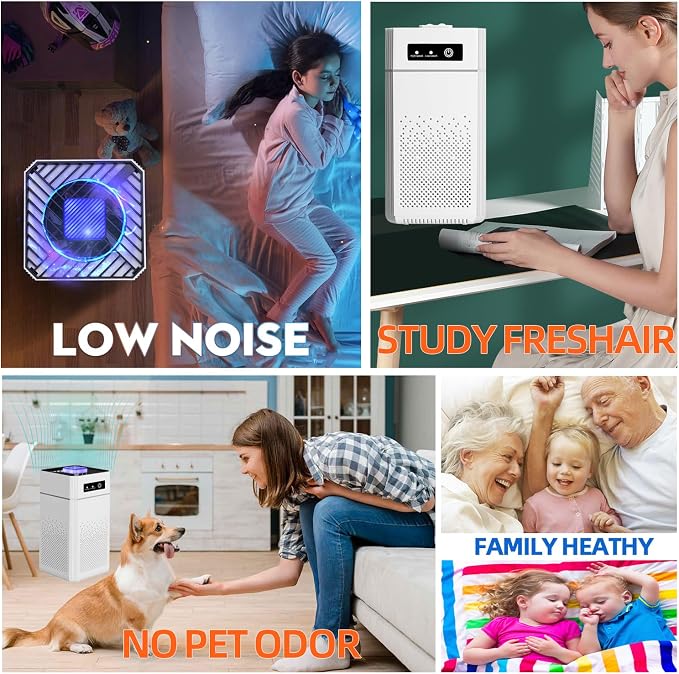 Air Purifiers for Bedroom HEPA Air Purifier With Aromatherapy Function For Pet Smoke Pollen Dander Hair 20dB Air, alternate