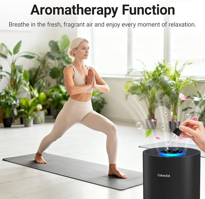 Air Purifiers for Bedroom Home, Air Cleaner with H14 True HEPA 3-in-1 Filter for Room up to 1050 ft2, Aroma Function, Sleep