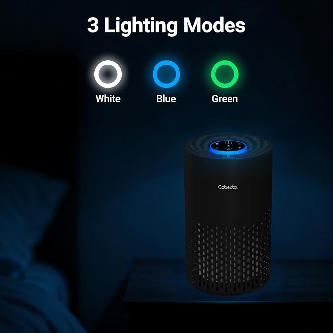Air Purifiers for Bedroom Home, Air Cleaner with H14 True HEPA 3-in-1 Filter for Room up to 1050 ft2, Aroma Function, Sleep