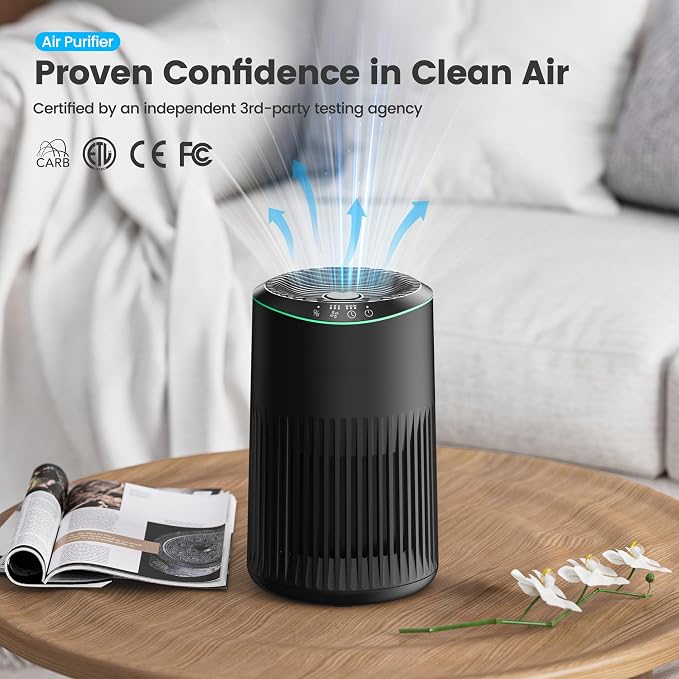 Air Purifiers for Bedroom Home for Smoke Pet Dander Odors, Air Purifier with Sleep Mode Small Air Purifier with Fragrance