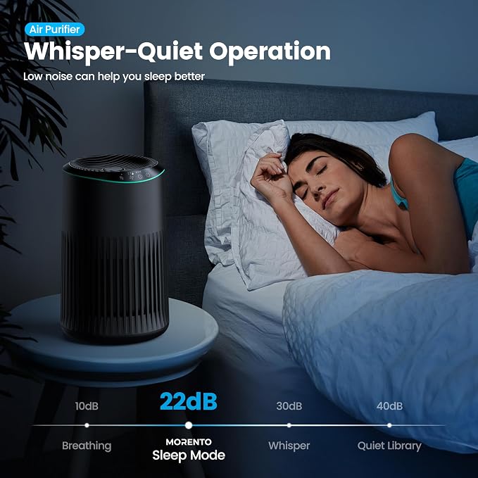 Air Purifiers for Bedroom Home for Smoke Pet Dander Odors, Air Purifier with Sleep Mode Small Air Purifier with Fragrance