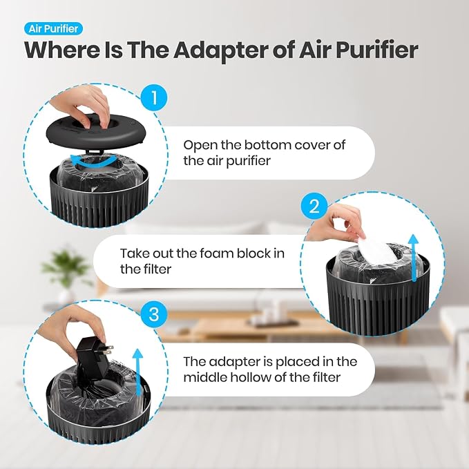 Air Purifiers for Bedroom Home for Smoke Pet Dander Odors, Air Purifier with Sleep Mode Small Air Purifier with Fragrance