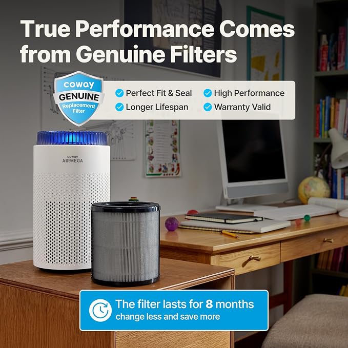 Air Purifiers for Bedroom Home up to 450 ft2, Particulate Filter for Smoke, Allergies, Pet Dander, AQI Monitor, Auto&Sleep