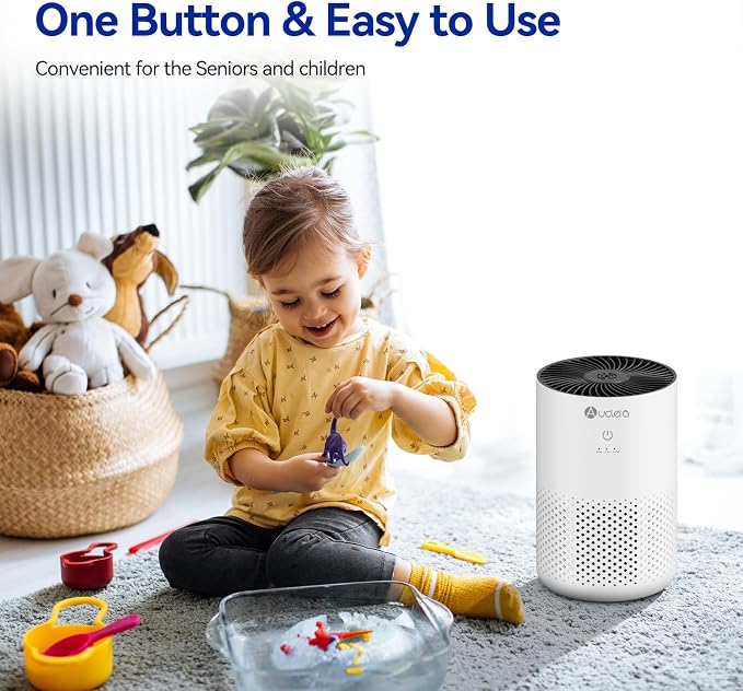 Air Purifiers for Bedroom Home with H13 True HEPA Filter, 20dB Quiet Air Cleaner for Pets Hair Dander Odor, Smoke Dust