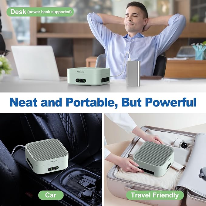 Air Purifiers for Home 600 Sq.Ft, TDBYWAE H13 True HEPA Air Purifier with USB Cable for Pets Dust Dander Pollen Odor Smoke