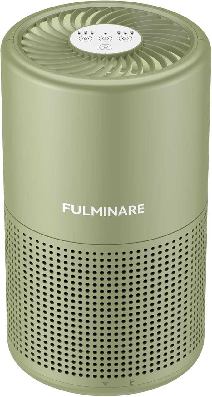 Air Purifiers for Home Bedroom H13 HEPA Air Purifier, 3 Speeds, Timer, 24dB, Small Mini Air Purifier with Night Light, Sage