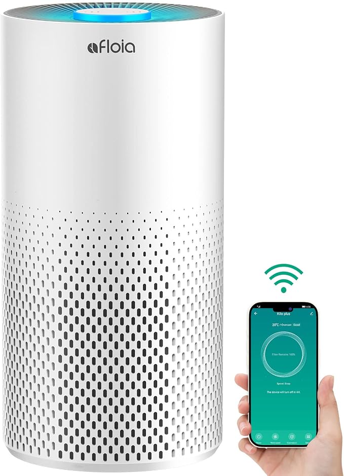 Air Purifiers for Home Bedroom Large Room Up to 1076 Ft2, Smart WiFi Works with Alexa, 3-Stage Filter Cleaner Odor