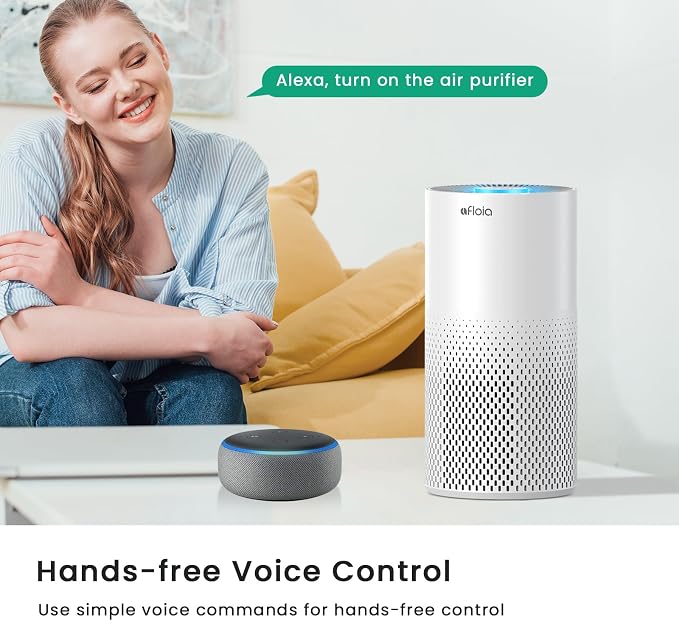 Air Purifiers for Home Bedroom Large Room Up to 1076 Ft2, Smart WiFi Works with Alexa, 3-Stage Filter Cleaner Odor