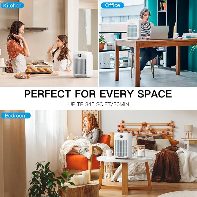 Air Purifiers for Home Bedroom Up to 908 Sq Ft Each One by 10W Brushless DC Motor, Dual Air Intakes, 3-in-1 HEPA Filter with