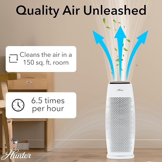 Air Purifiers for Home Large Room and Bedroom. True HEPA Air Purifier Tower for Pets, Odors, Allergens, Smoke, Dust, VOC's.