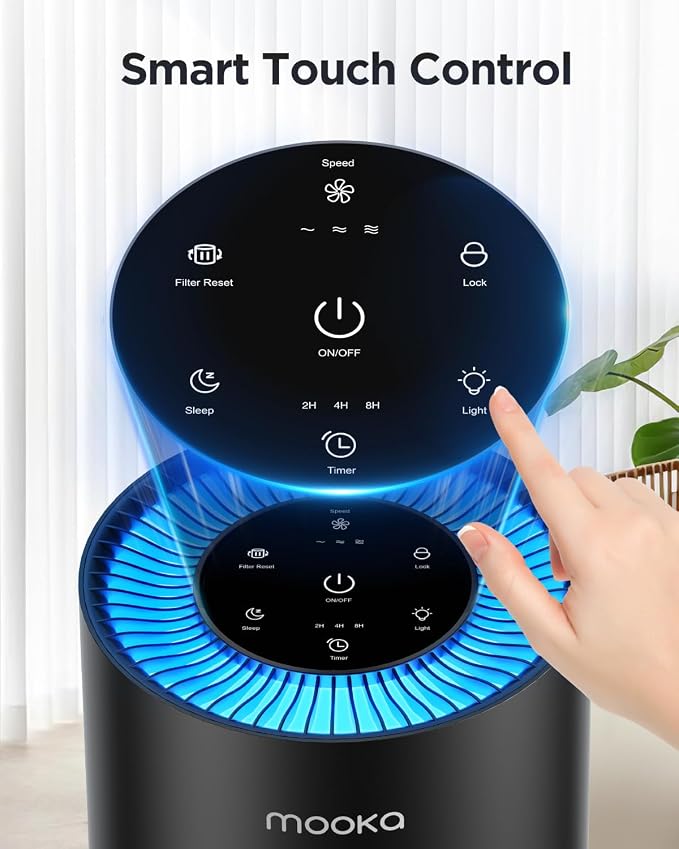 Air Purifiers for Home Large Room Pets Up to 1300 Sq Ft, H13 True HEPA Air Purifier Cleaner with 360° Air Inlet, Fragrance