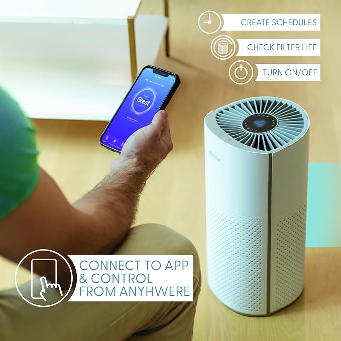 Air Purifiers for Home Large Room Pets Up to 1800 Ft2 - Smart WiFi & Voice Control True HEPA Air Purifier For Home Bedroom