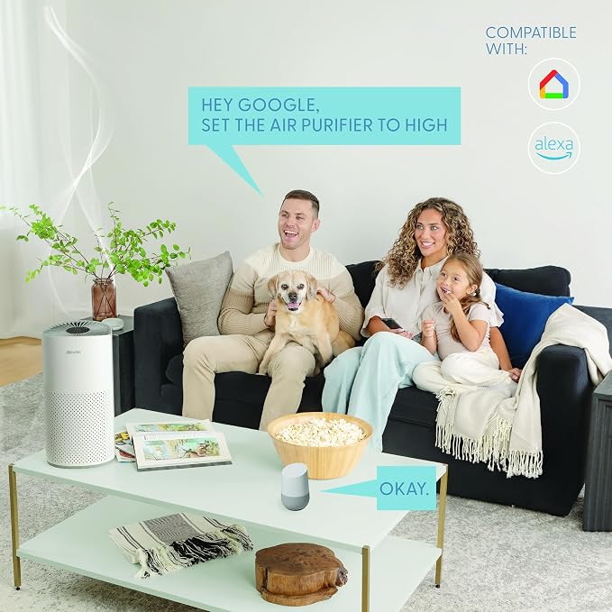 Air Purifiers for Home Large Room Pets Up to 1800 Ft2 - Smart WiFi & Voice Control True HEPA Air Purifier For Home Bedroom
