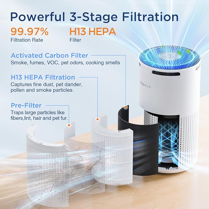 Air Purifiers for Home Large Room Up to 1500ft2 with Aromatherapy, H13 HEPA Air Purifier Air Cleaner for Smoke Pollen Dust
