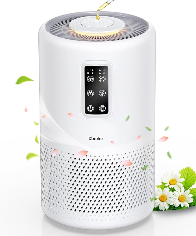Air Purifiers for Home Large Room up to 1600ft2, H13 True HEPA Air Purifier for Bedroom with night light, Fragrance Sponge