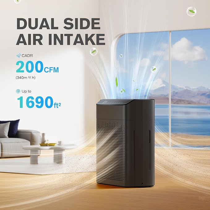 Air Purifiers for Home Large Room Up to 1690 ft2 with PM 2.5 Air Quality Monitor, Wi-Fi and Alexa compatible, alternate
